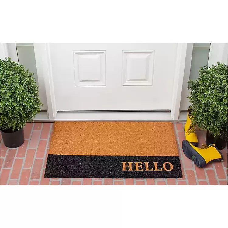 black_hello_bold_stripe_coir_doormat__in_2.webp Black Hello Bold Stripe Coir Doormat, 24 in.>Kirklands Home Hot