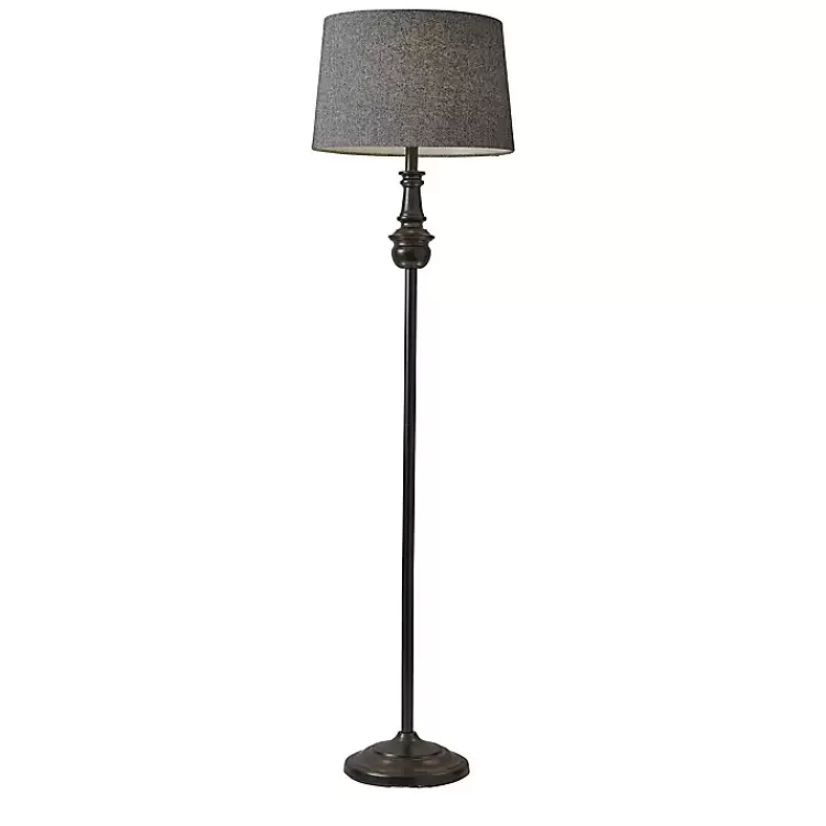 Black Herringbone Floor Lamp>Kirklands Home Sale