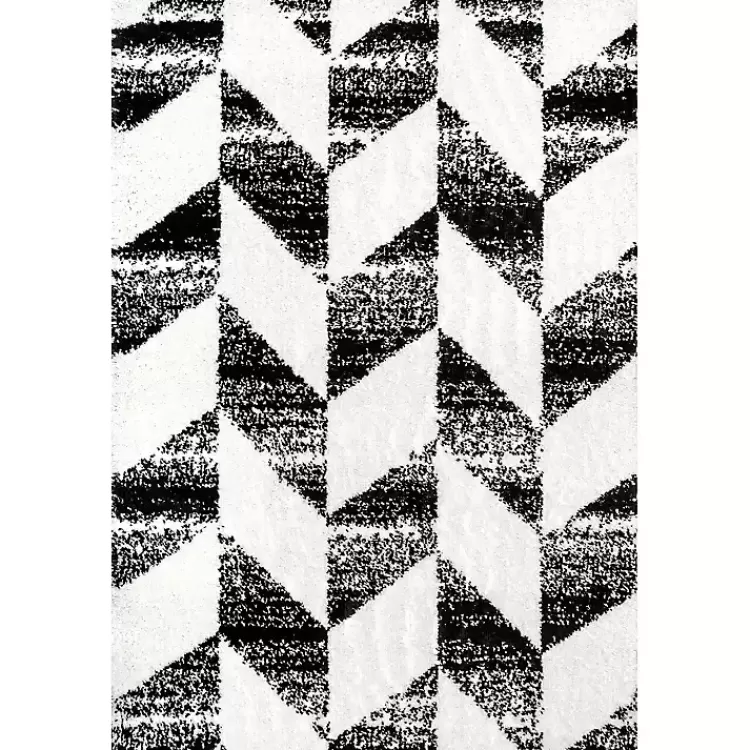 Black Herringbone Shag Area Rug, 9x12>Kirklands Home Flash Sale