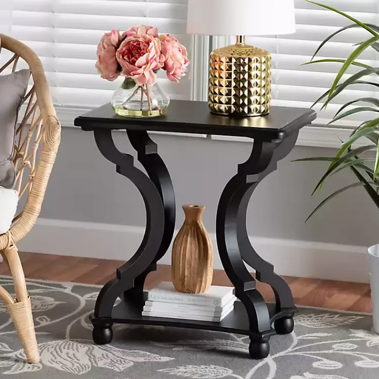 black_hourglass_wood_accent_table_6.webp Hourglass Wood Accent Table>Kirklands Home Best Sale