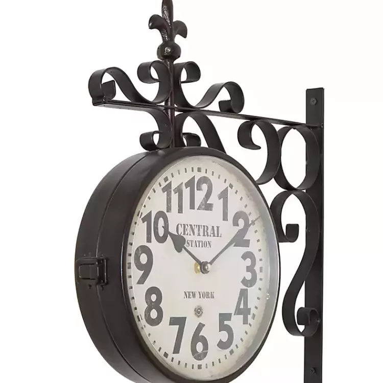 black_iron_double_sided_scroll_wall_clock_3.webp Black Iron Double Sided Scroll Wall Clock>Kirklands Home Online