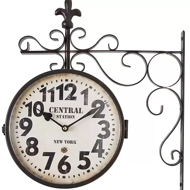 black_iron_double_sided_scroll_wall_clock_4.webp Black Iron Double Sided Scroll Wall Clock>Kirklands Home Online
