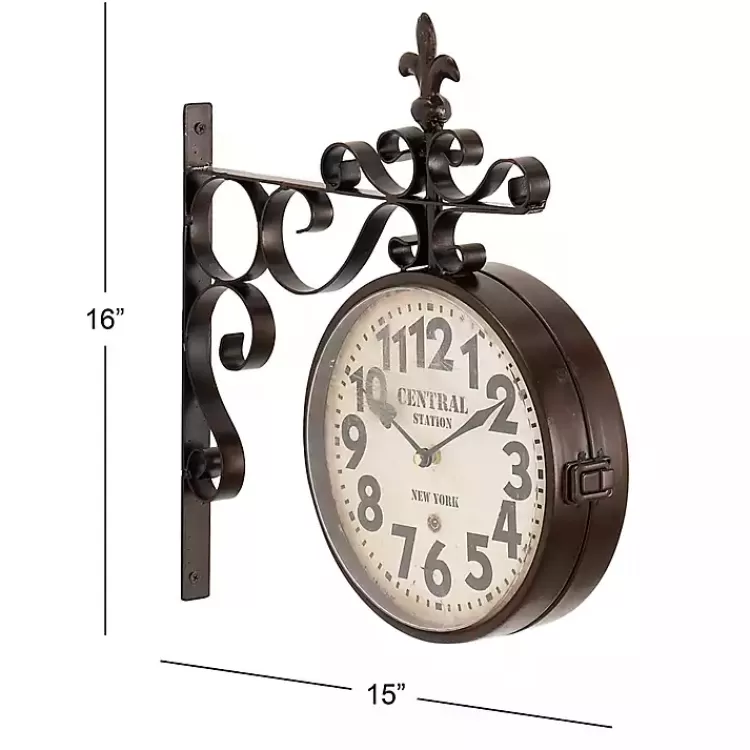 black_iron_double_sided_scroll_wall_clock_5.webp Black Iron Double Sided Scroll Wall Clock>Kirklands Home Online
