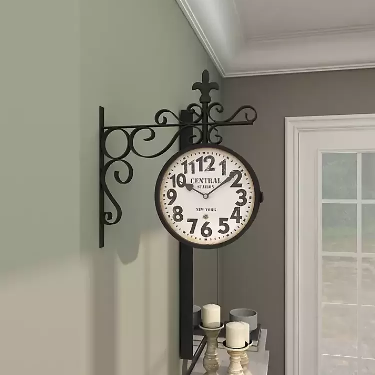 black_iron_double_sided_scroll_wall_clock_6.webp Black Iron Double Sided Scroll Wall Clock>Kirklands Home Online