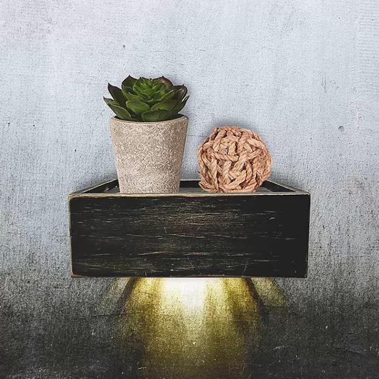 Black LED Floating Shelf with Remote, 7 in.>Kirklands Home Flash Sale
