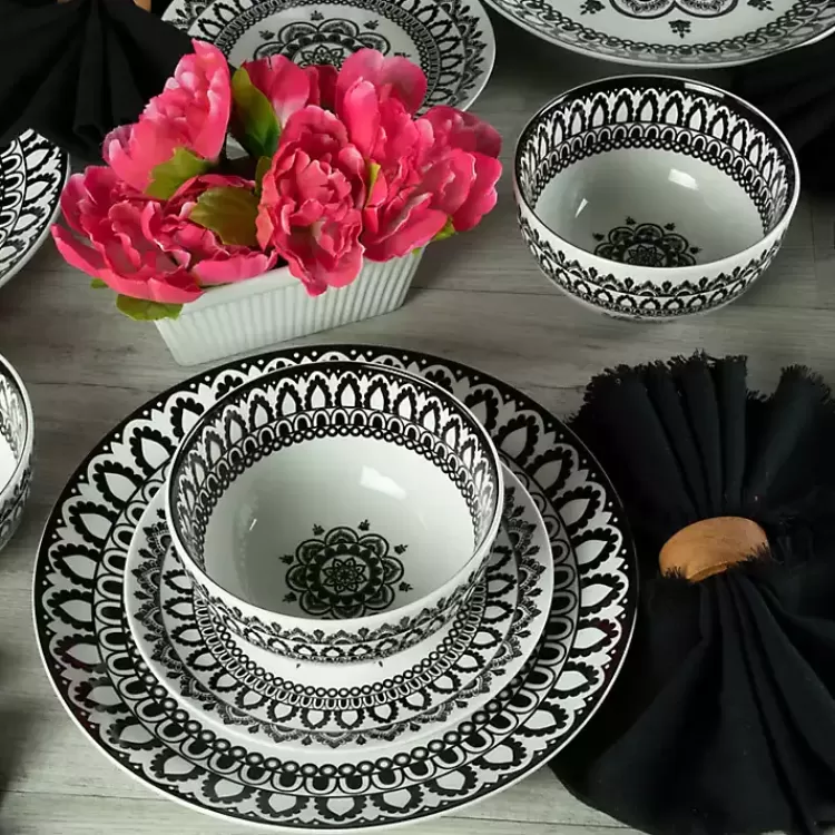 black_lila_patterned_pc_dinnerware_set_4.webp Black Lila Patterned 12-pc. Dinnerware Set>Kirklands Home Sale