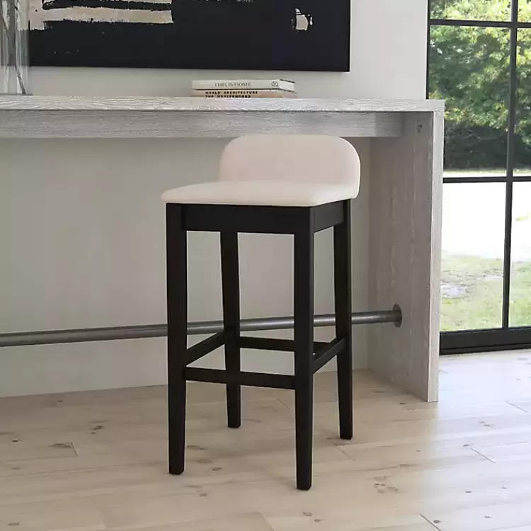 Black Lowback Padded Bar Stool>Kirklands Home Store