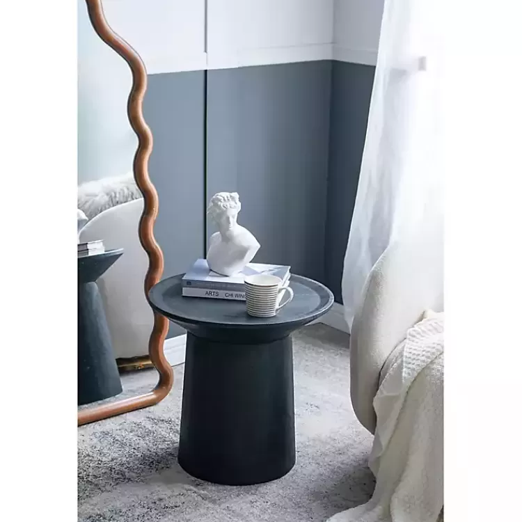 black_mango_wood_round_pedestal_accent_table_3.webp Mango Wood Round Pedestal Accent Table>Kirklands Home Best