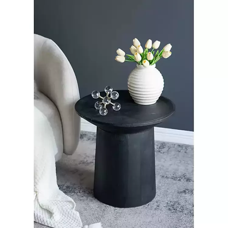 black_mango_wood_round_pedestal_accent_table_4.webp Mango Wood Round Pedestal Accent Table>Kirklands Home Best