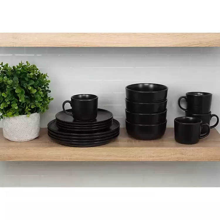 black_matte_double_line_pc_dinnerware_set_4.webp Matte Double Line 16-pc. Dinnerware Set>Kirklands Home Best