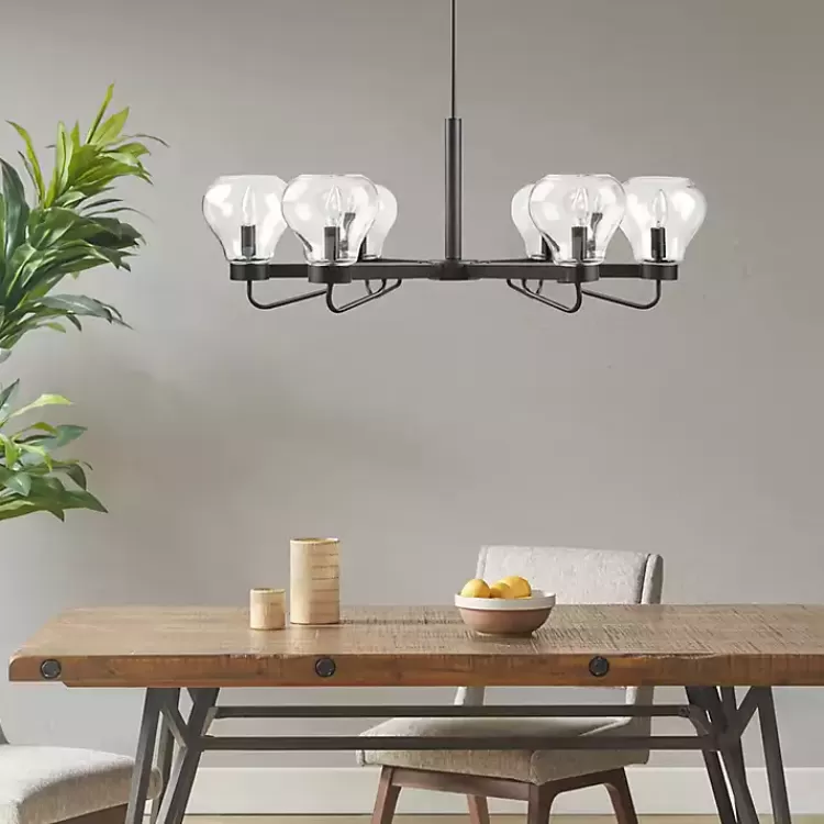 Black Metal & Bowl Glass Shade 6-Light Chandelier>Kirklands Home Best Sale