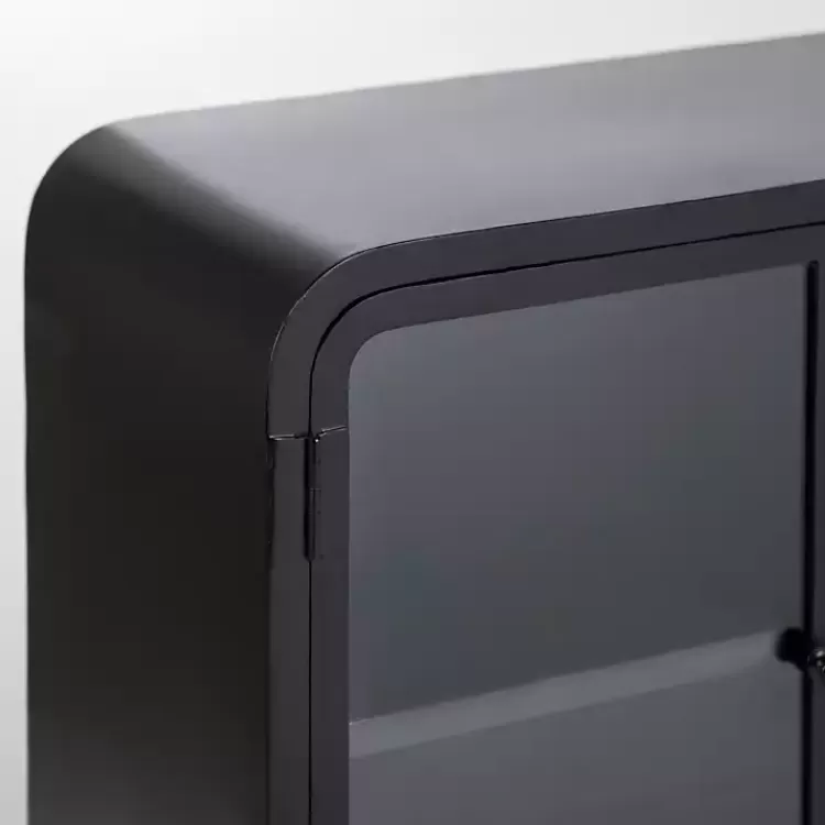 black_metal__glass_door_bentley_cabinet_6.webp Metal & Glass 4-Door Bentley Cabinet>Kirklands Home Best Sale