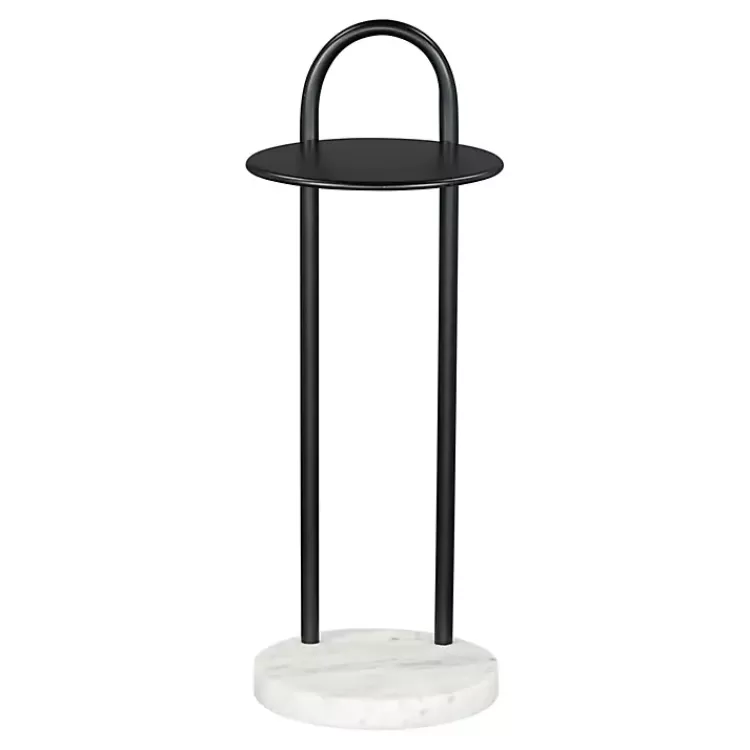 Black Metal & Marble Loop Accent Table>Kirklands Home Online