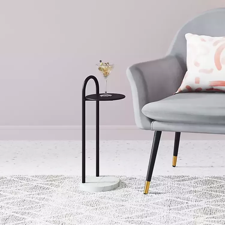 black_metal__marble_loop_accent_table_6.webp Black Metal & Marble Loop Accent Table>Kirklands Home Online