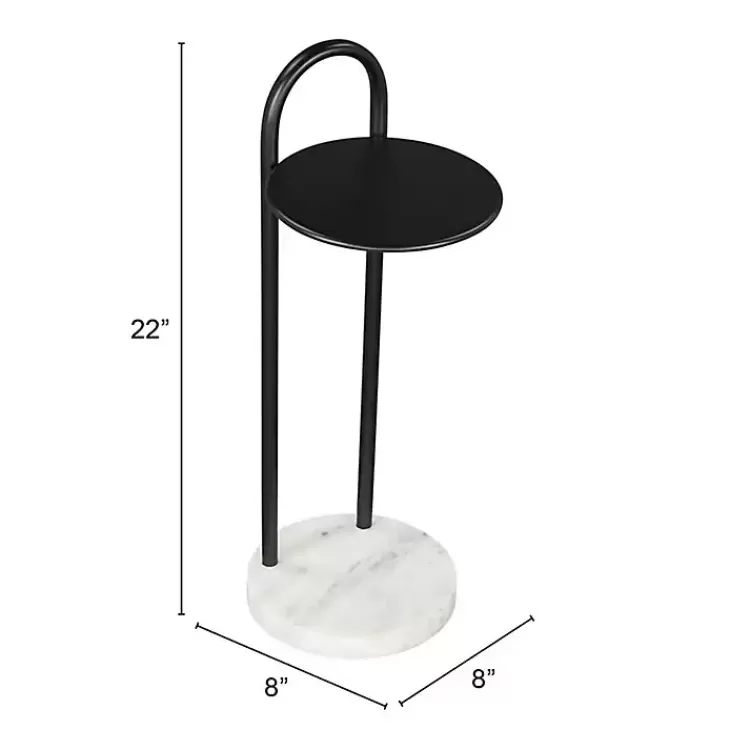 black_metal__marble_loop_accent_table_7.webp Black Metal & Marble Loop Accent Table>Kirklands Home Online