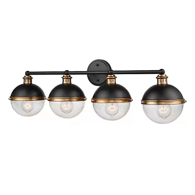 Black Metal and Glass 4-Globe Vanity Light>Kirklands Home Store