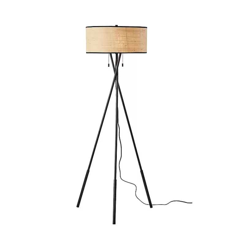 Black Metal and Rat Tripod Floor Lamp>Kirklands Home Fashion