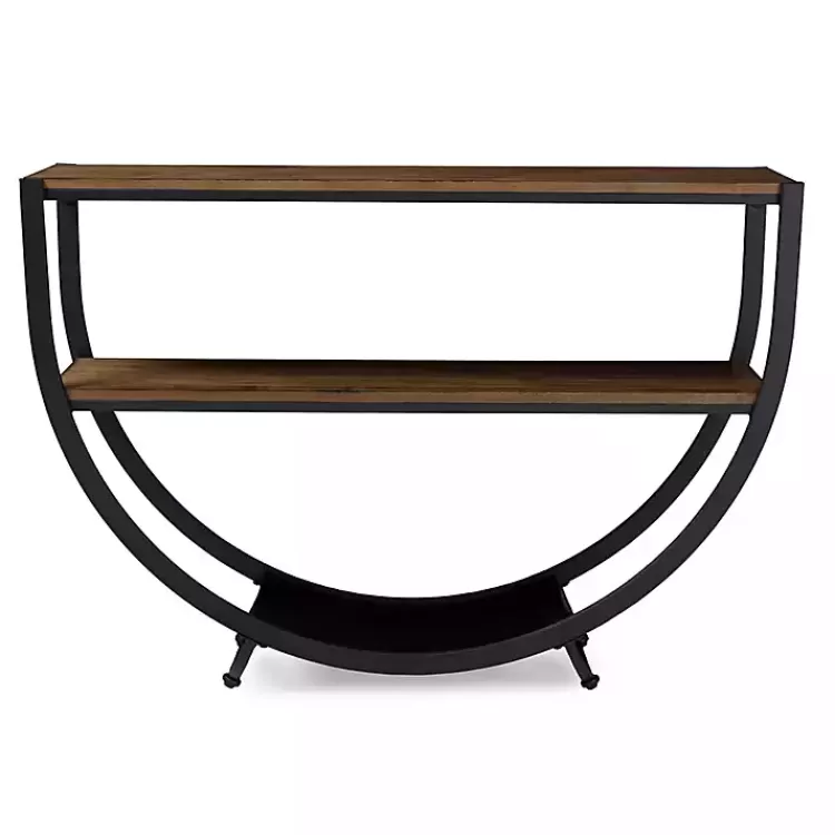 Black Metal and Rustic Wood Modern Console Table>Kirklands Home Discount
