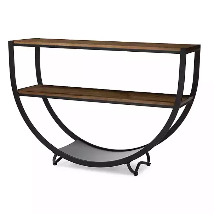 Black Metal and Rustic Wood Modern Console Table>Kirklands Home Discount