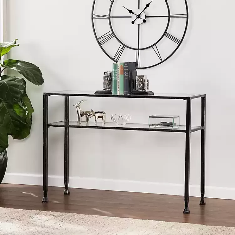 black_metal_and_tempered_glass_console_table_3.webp Metal and Tempered Glass Console Table>Kirklands Home Discount