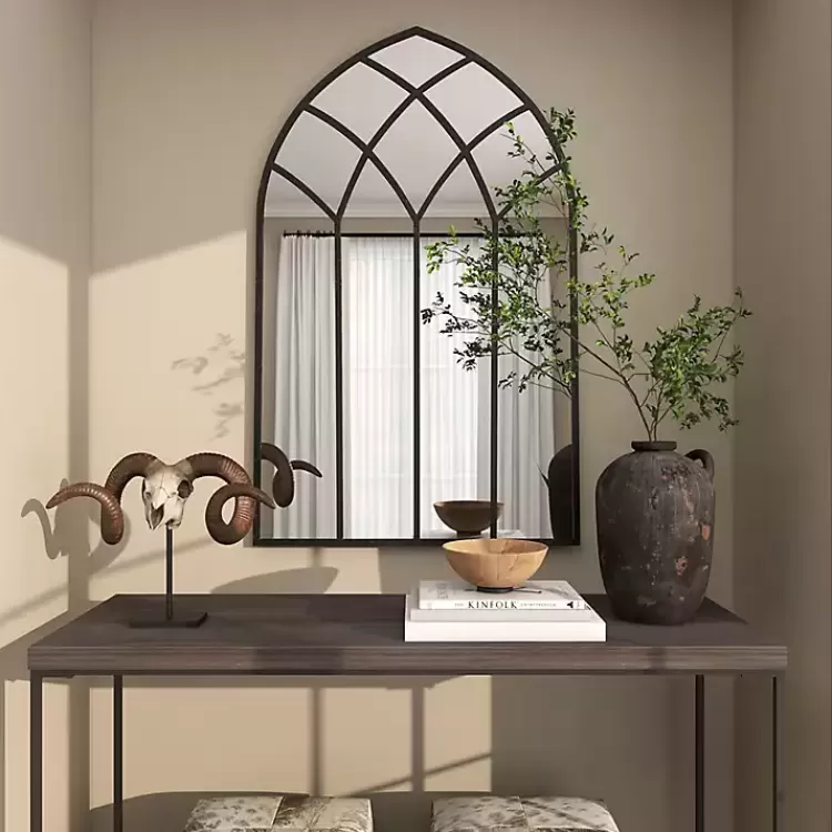 Black Metal Arch Framed Mirror>Kirklands Home Cheap