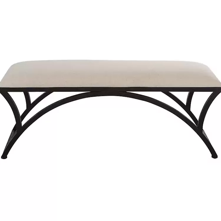 Black Metal Arched Frame Upholstered Bench>Kirklands Home Hot