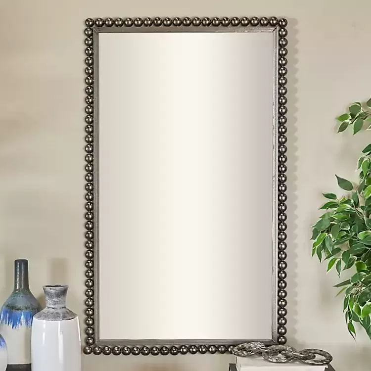 Black Metal Beaded Frame Wall Mirror>Kirklands Home Discount