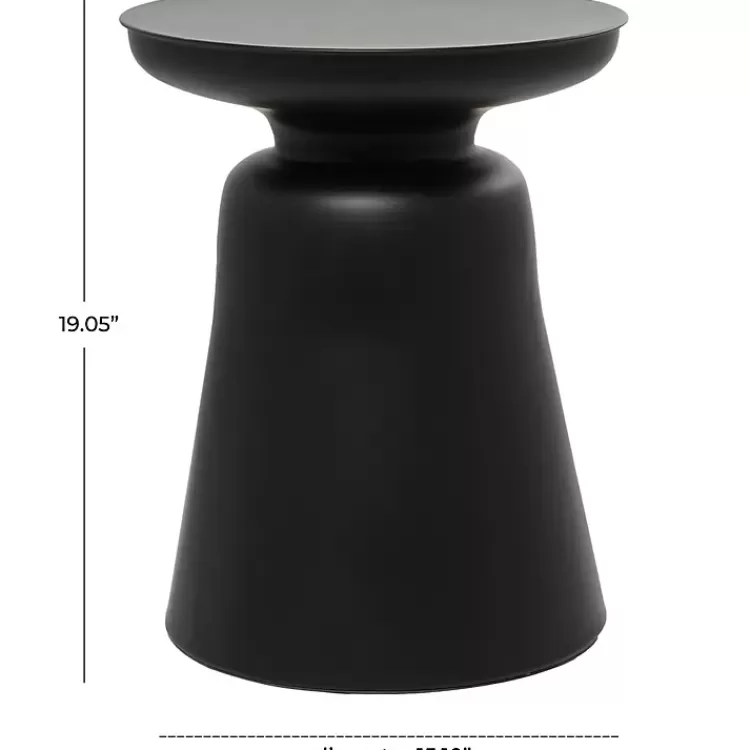 black_metal_bell_shaped_accent_table_2.webp Metal Bell Shaped Accent Table>Kirklands Home Outlet