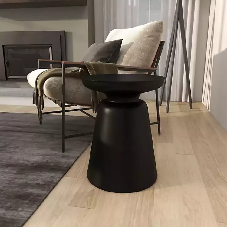 black_metal_bell_shaped_accent_table_6.webp Metal Bell Shaped Accent Table>Kirklands Home Outlet