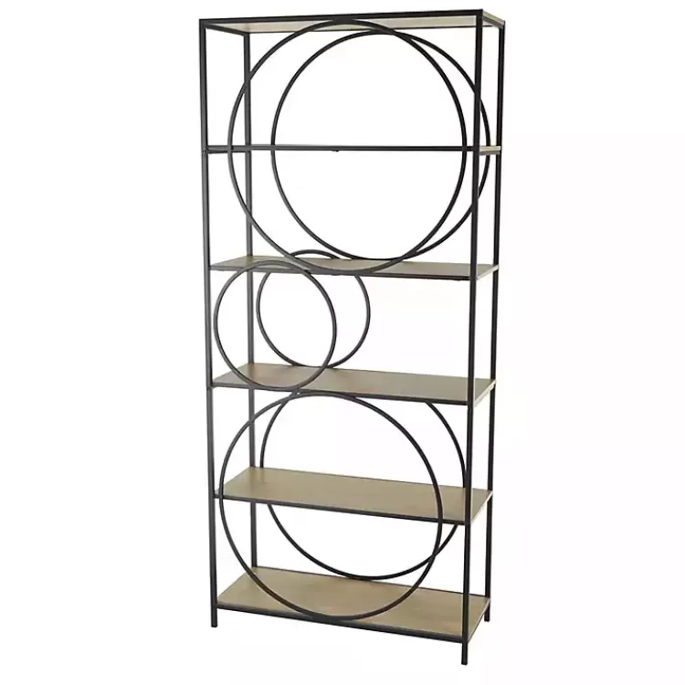 black_metal_circles_tier_bookcase_5.webp Black Metal Circles 5-Tier Bookcase>Kirklands Home Sale