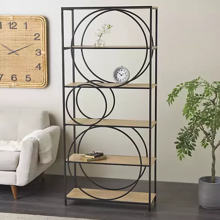 black_metal_circles_tier_bookcase_6.webp Black Metal Circles 5-Tier Bookcase>Kirklands Home Sale