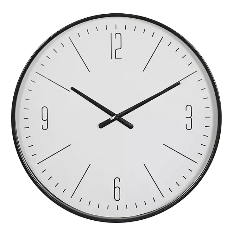 Black Metal Contemporary Wall Clock>Kirklands Home Best Sale