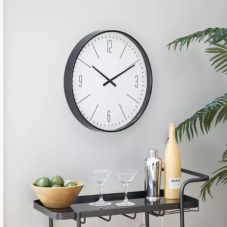 black_metal_contemporary_wall_clock_4.webp Black Metal Contemporary Wall Clock>Kirklands Home Best Sale