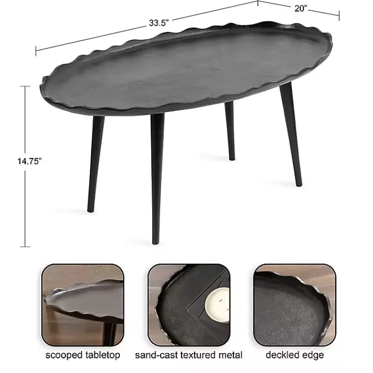 Metal Deckled Edge Oval Coffee Table>Kirklands Home Cheap