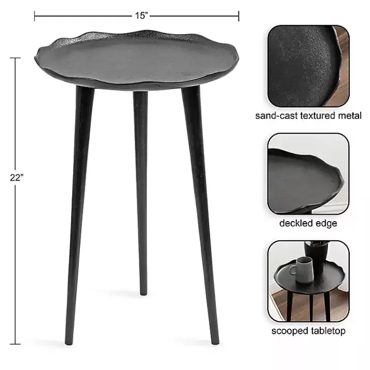 Metal Deckled Edge Round Side Table>Kirklands Home Hot