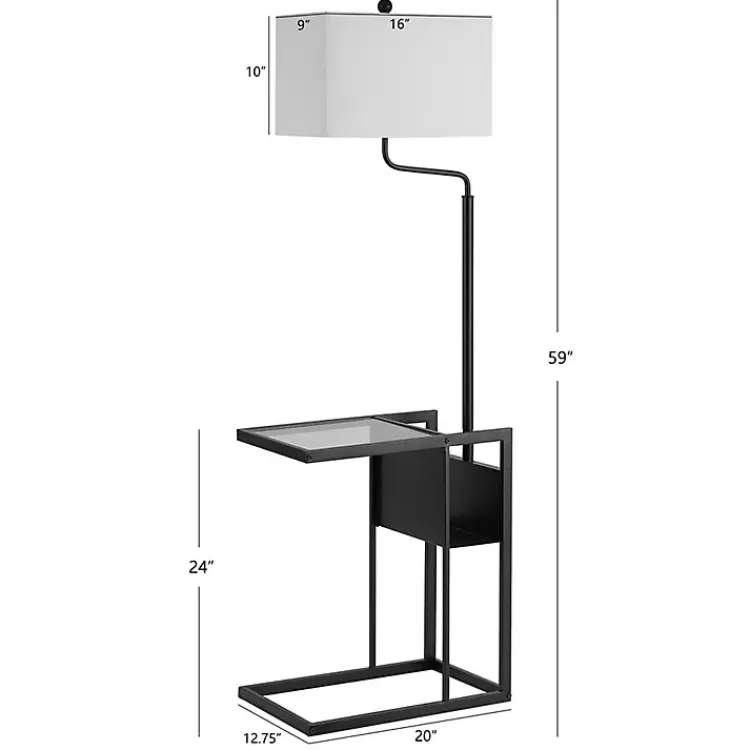 black_metal_floor_lamp_with_glass_tabletop_2.webp Black Metal Floor Lamp with Glass Tabletop>Kirklands Home Discount