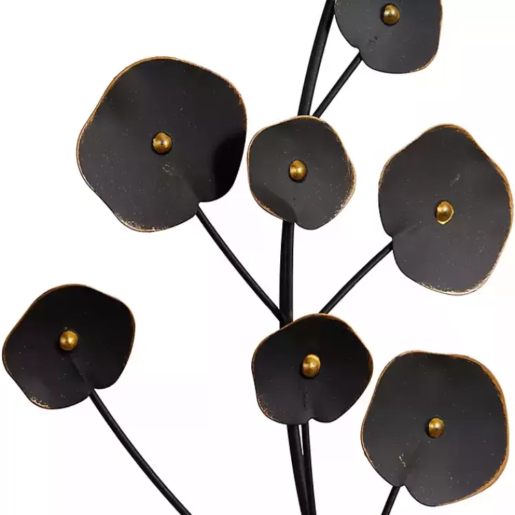 black_metal_floral_wall_plaques_set_of__2.webp Metal Floral Wall Plaques, Set of 2>Kirklands Home Outlet