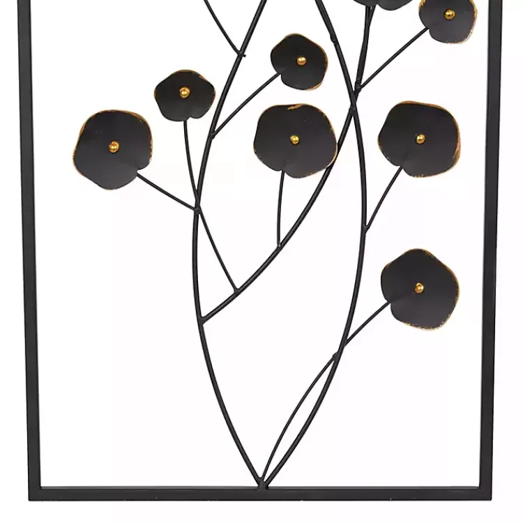 black_metal_floral_wall_plaques_set_of__3.webp Metal Floral Wall Plaques, Set of 2>Kirklands Home Outlet