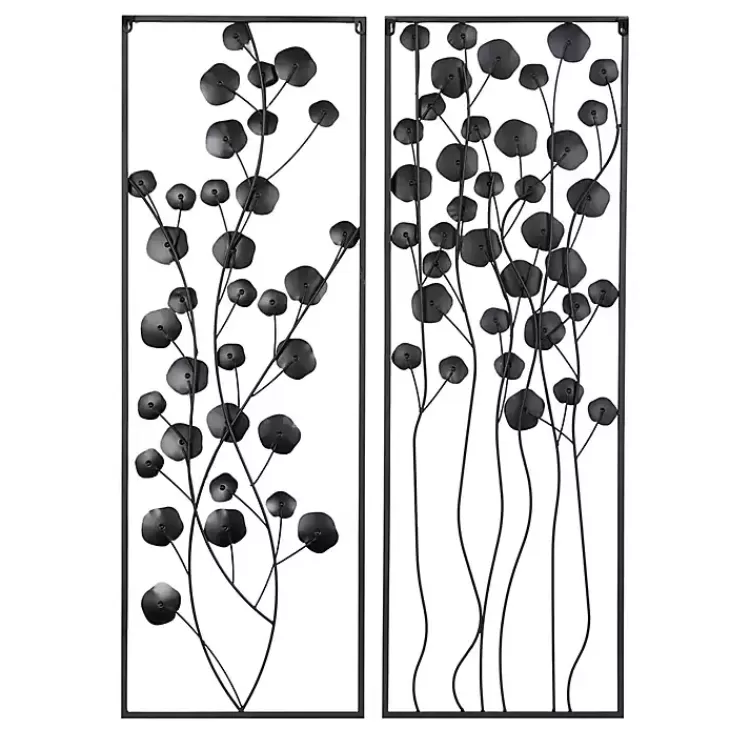 black_metal_floral_wall_plaques_set_of__6.webp Metal Floral Wall Plaques, Set of 2>Kirklands Home Outlet