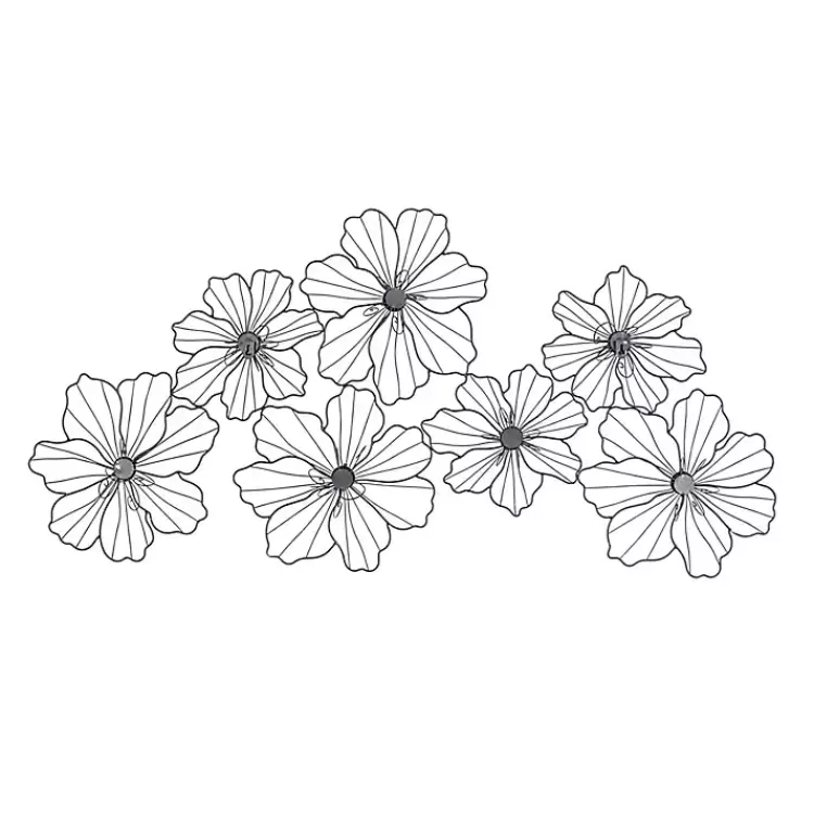 black_metal_floral_wire_wall_plaque_5.webp Metal Floral Wire Wall Plaque>Kirklands Home Clearance