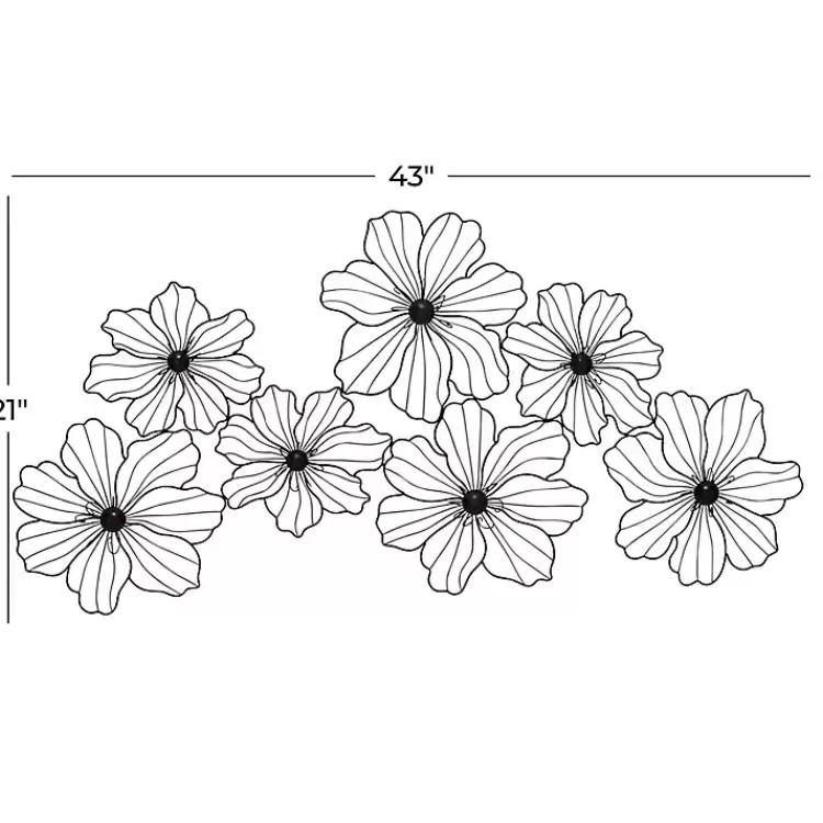 black_metal_floral_wire_wall_plaque_6.webp Metal Floral Wire Wall Plaque>Kirklands Home Clearance
