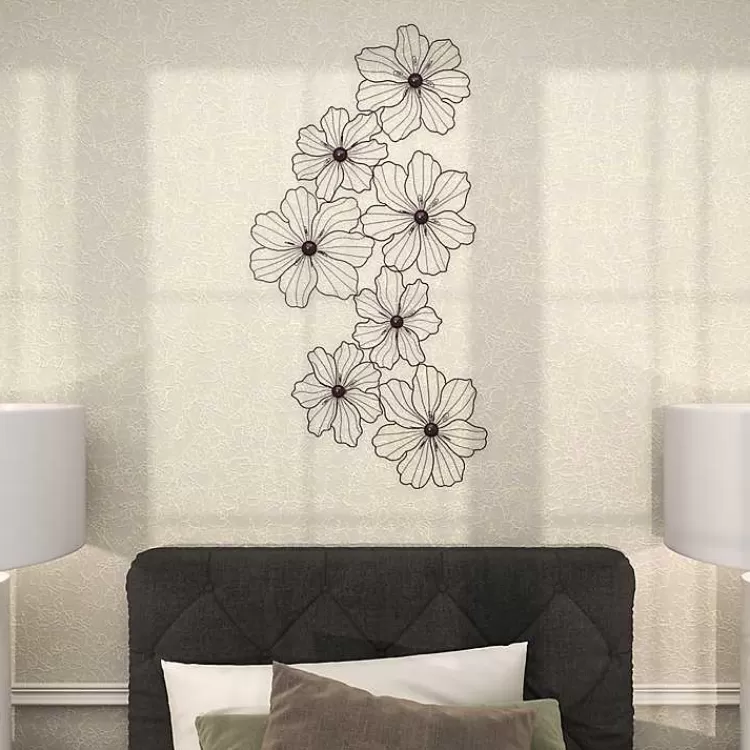 black_metal_floral_wire_wall_plaque_8.webp Metal Floral Wire Wall Plaque>Kirklands Home Clearance