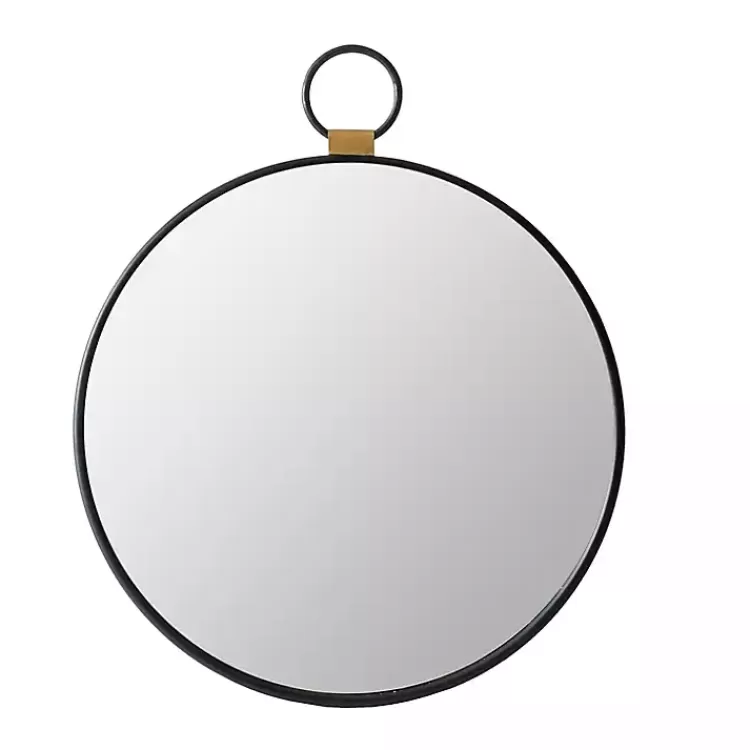 Black Metal Frame Round Loop Wall Mirror>Kirklands Home Cheap