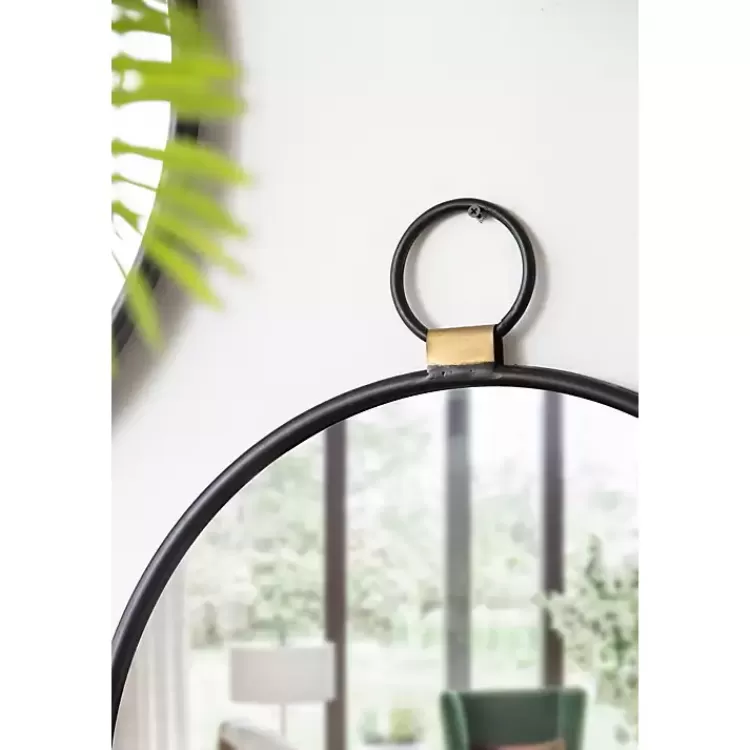 black_metal_frame_round_loop_wall_mirror_5.webp Black Metal Frame Round Loop Wall Mirror>Kirklands Home Cheap