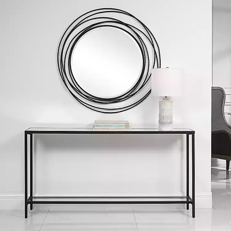 black_metal_glass_top_console_table_5.webp Metal Glass Top Console Table>Kirklands Home Cheap