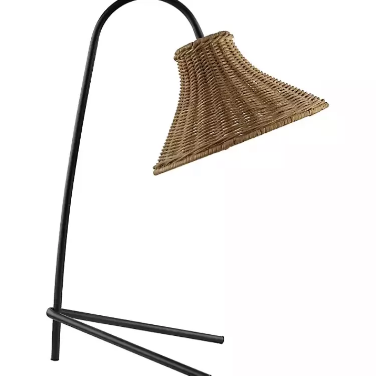 Black Metal Jeri Table Lamp with Rat Shade>Kirklands Home Best Sale