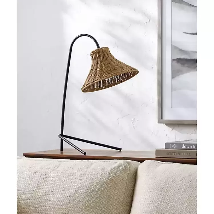 Black Metal Jeri Table Lamp with Rat Shade>Kirklands Home Best Sale