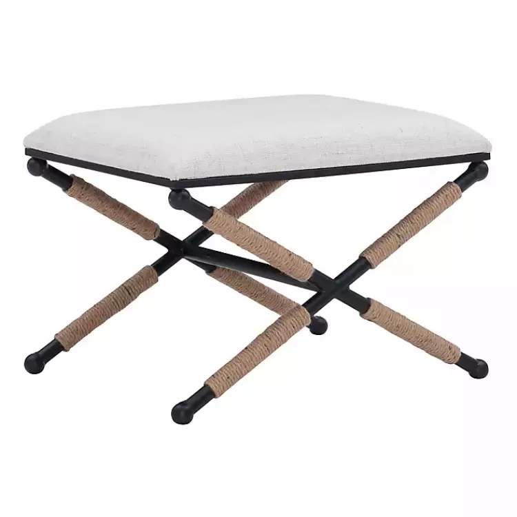 Black Metal Legs Bench with Rope Detail>Kirklands Home New