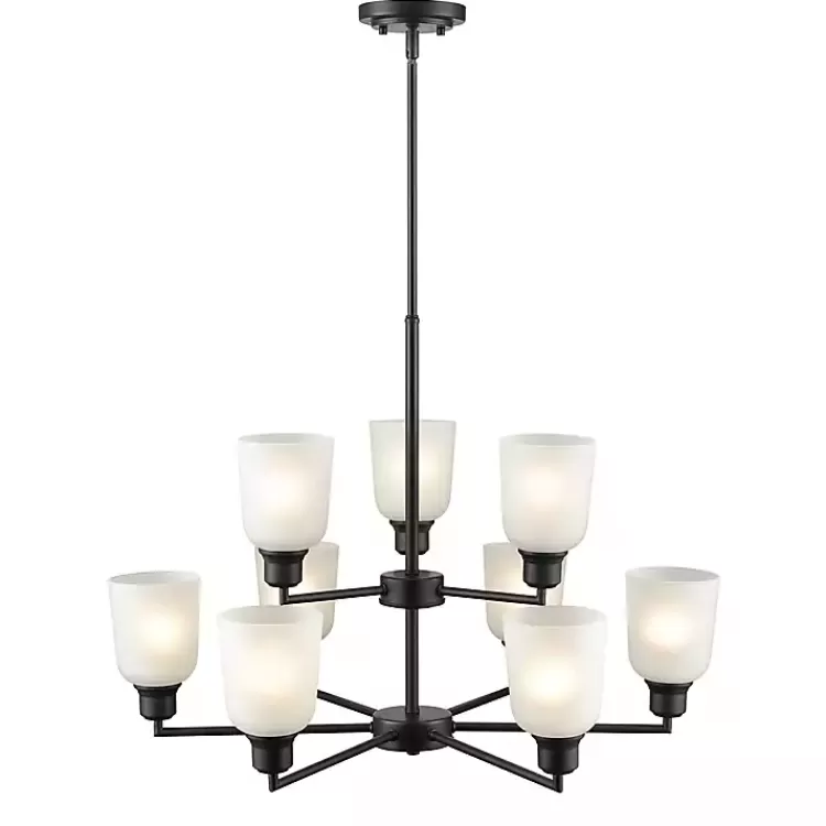 black_metal_light_chandelier_2.webp Metal 9-Light Chandelier>Kirklands Home Store
