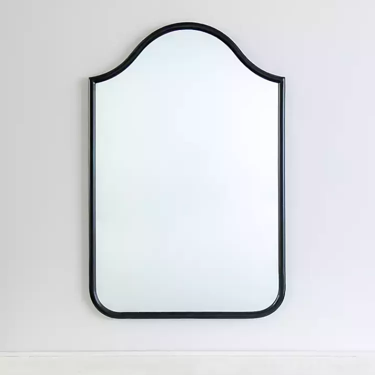 Black Metal Linear Wave Mirror>Kirklands Home Online